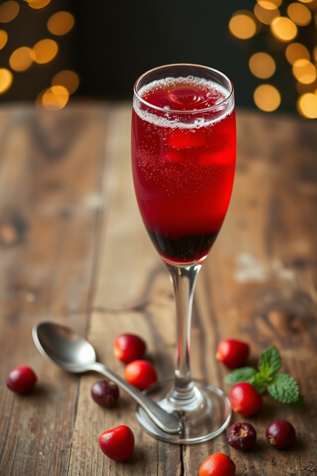cranberry kir champagne cocktail