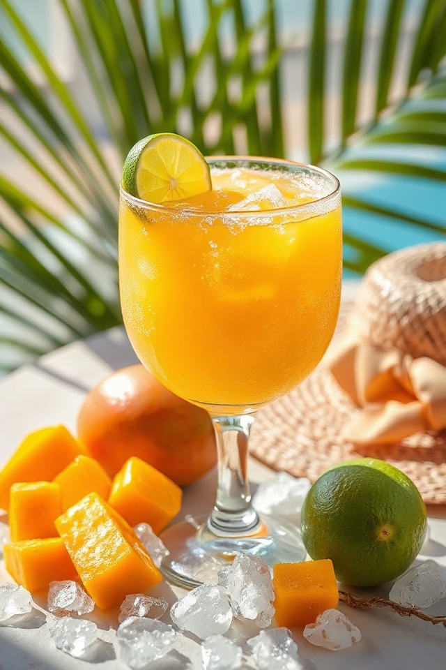 frozen mango rum cocktail