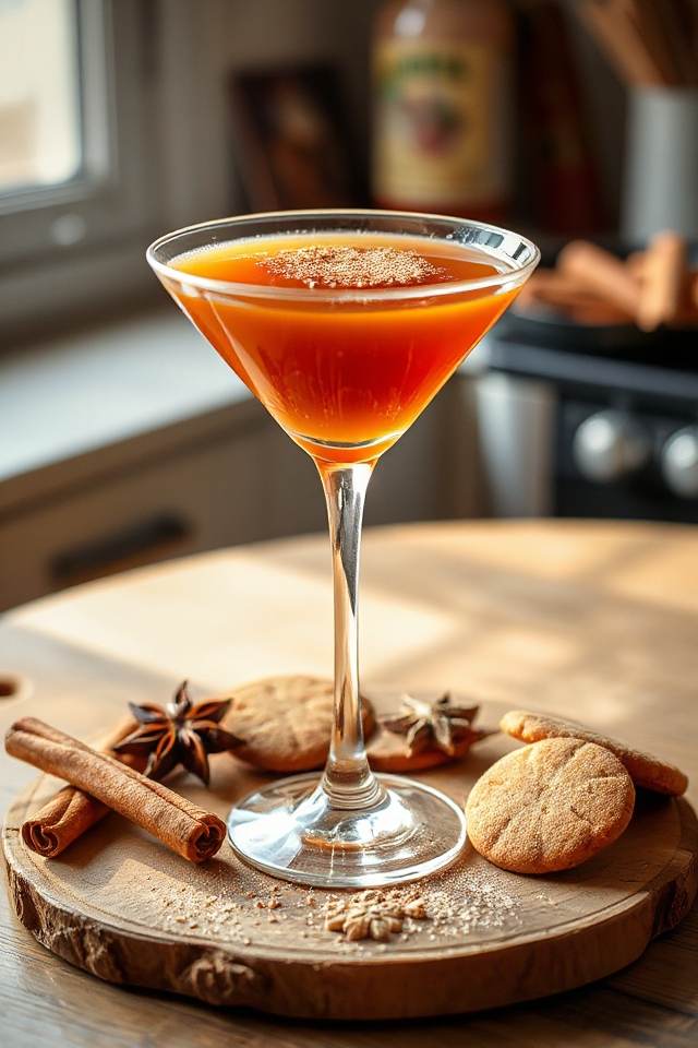 gingerbread flavored festive cocktail