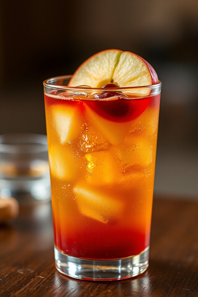 layered apple cognac cocktail