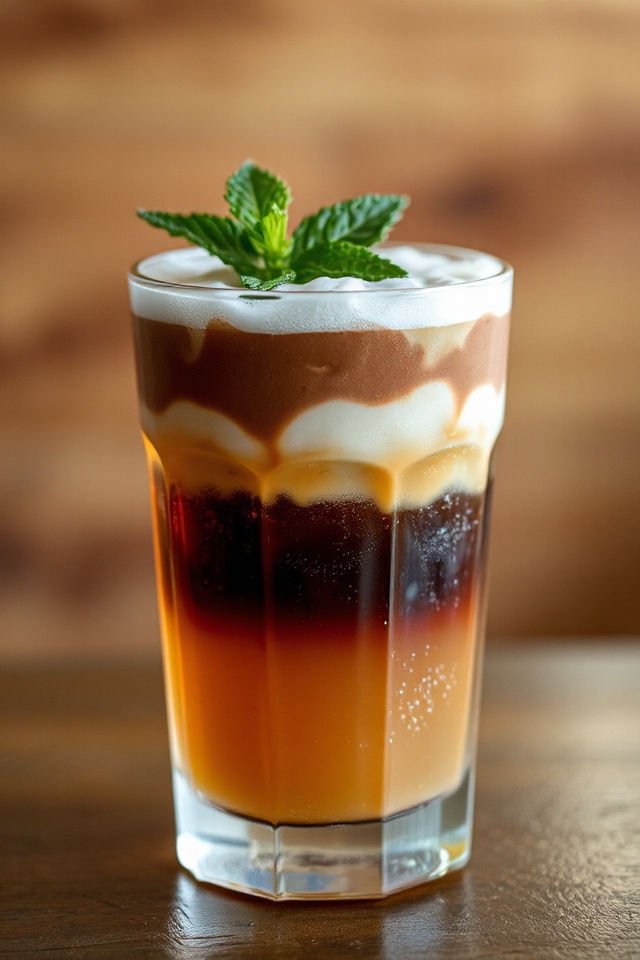 layered minty chocolate cocktail