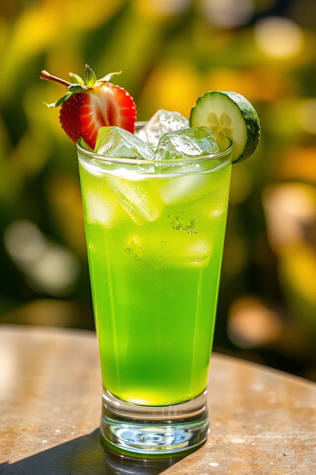 melon vodka cucumber strawberry cocktail