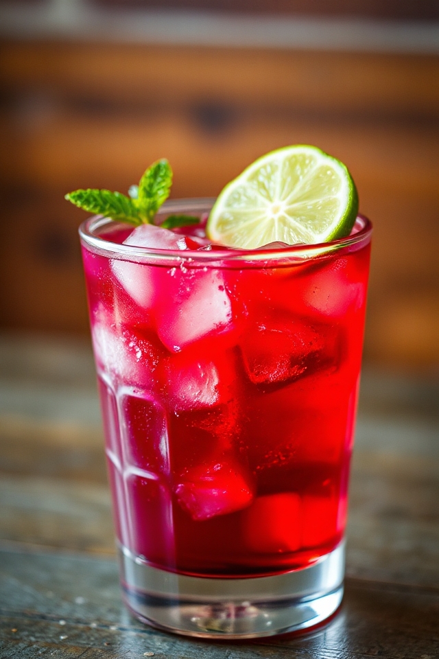 mixing rangoon ruby cocktail