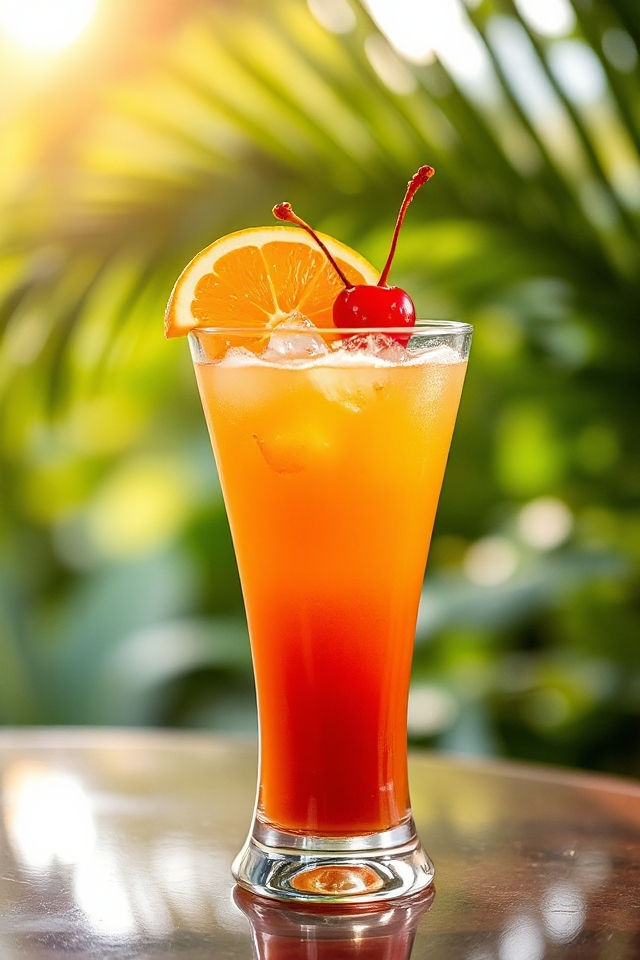 mixing rum and juices