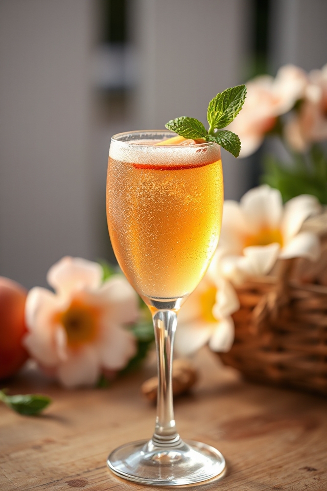 peachy bubbly cocktail delight