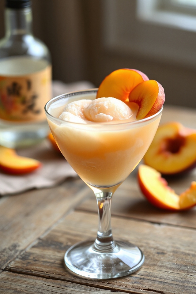 peachy sake sorbet delight