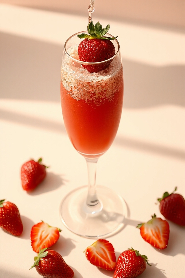 strawberry infused sparkling beverage