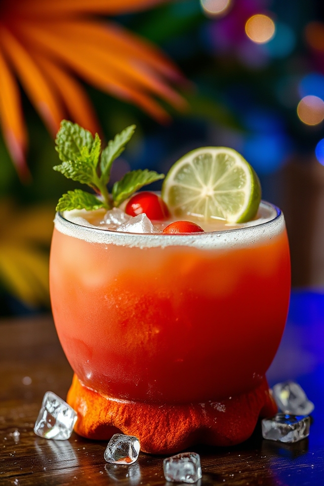 tropical drink with rum