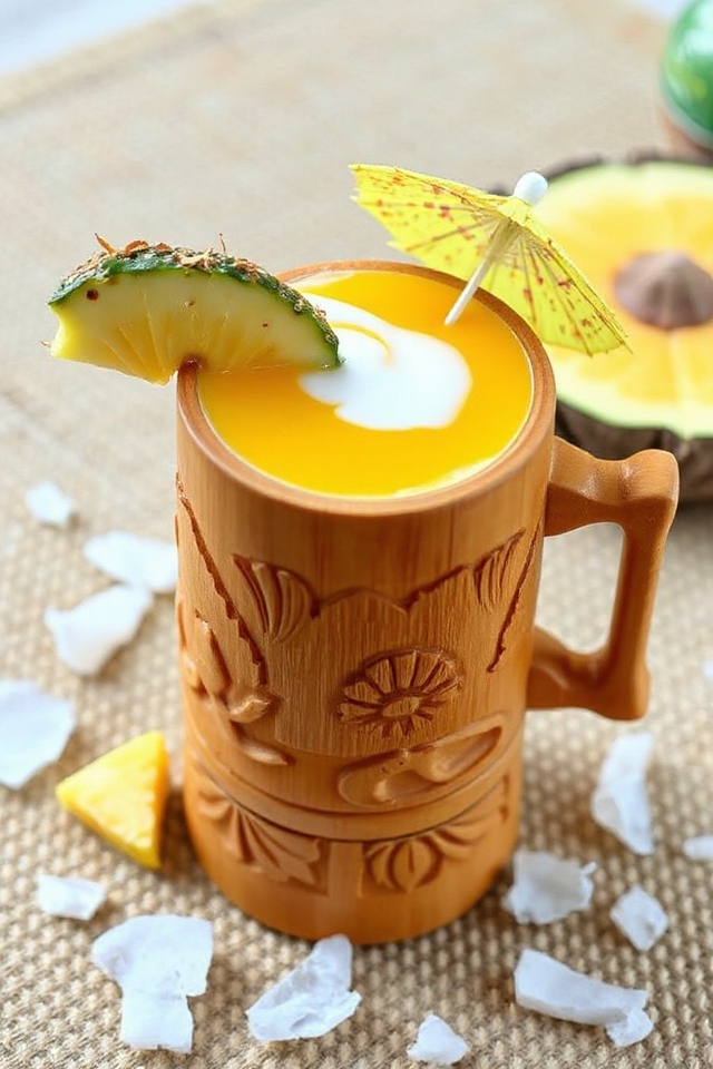tropical drink with tattoos