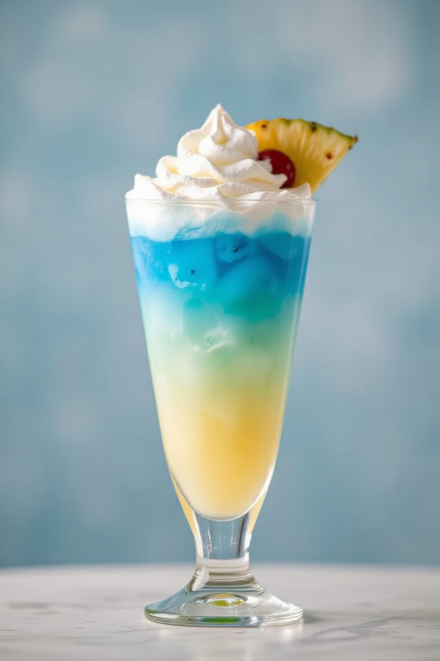 tropical layered cocktail delight