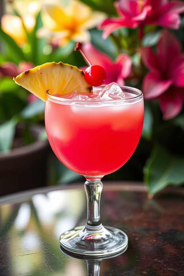 tropical pink cocktail creation