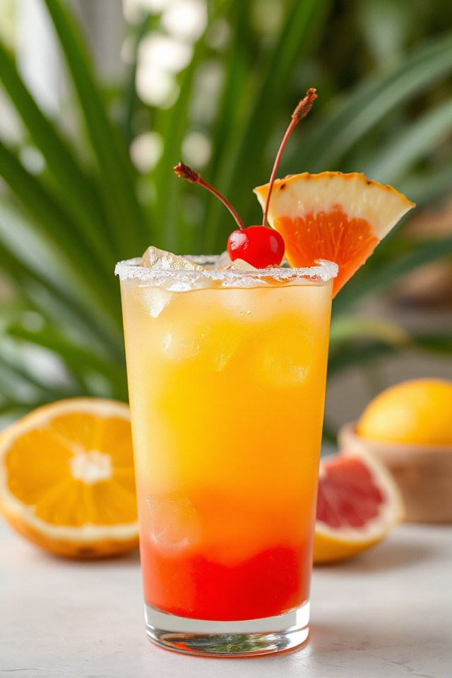 tropical rum fruit cocktail