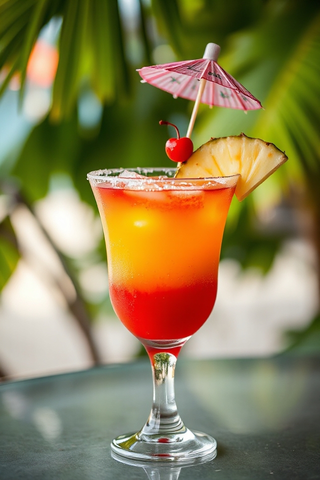 tropical sunset cocktail creation